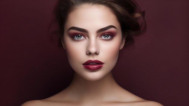 trucco rosso alla moda