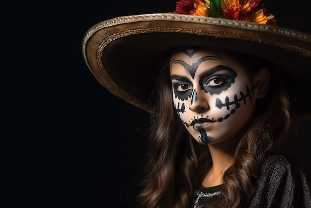 Trucco viso donna dia de los muertos