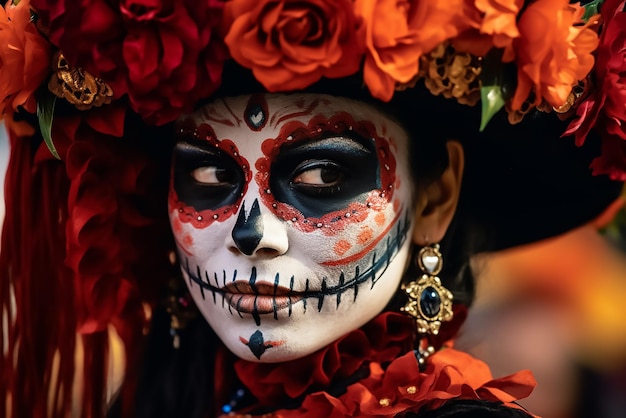 Trucco viso donna dia de los muertos