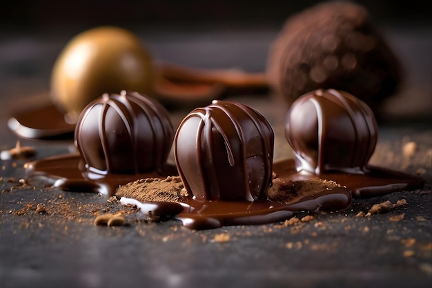 Truffe scolastiche in cioccolato caldo fuso Giornata mondiale del cioccolate