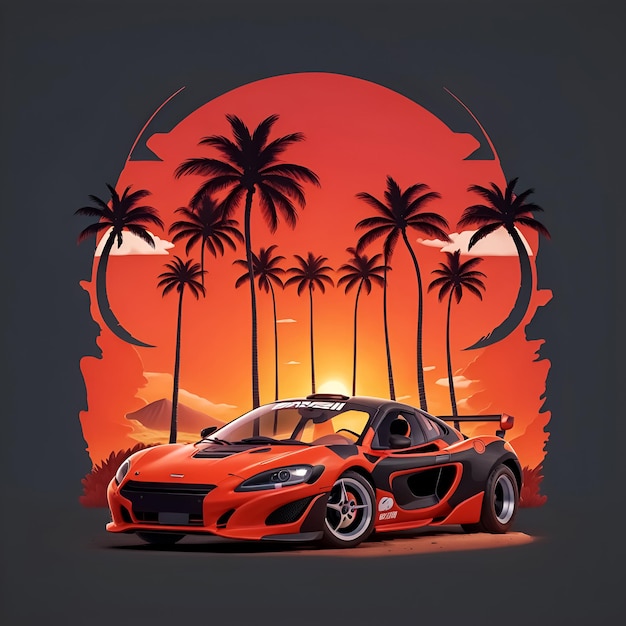 Tshirt Design per una super car classica