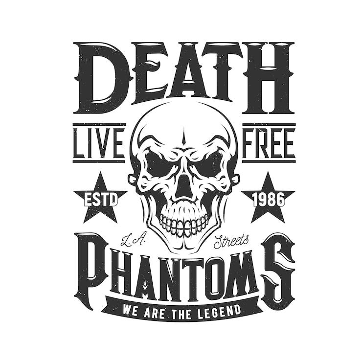 Photo tshirt print with skull for vector apparel design