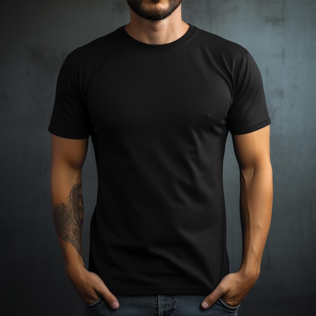 Tshirt tinta unita in colore nero