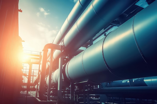 Tubi del gas tecnologia energetica dell'olio Valvola di sicurezza nell'industria dei tubi del gas AI