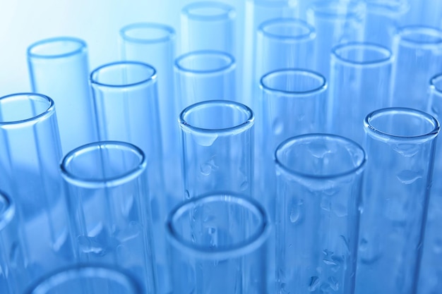 Tubi di prova con tonalità blu