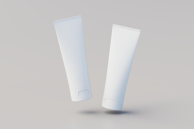 Tubo per crema cosmetica che confeziona più tubi Mockup 3D'illustrazione