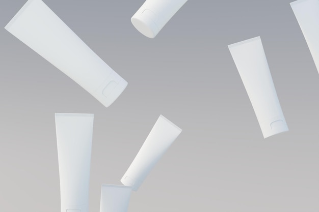 Tubo per crema cosmetica che confeziona più tubi Mockup 3D'illustrazione