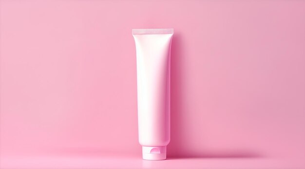 Tubo vuoto di crema per il corpo sfondo rosa angoscia di Generative AI