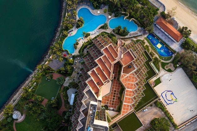 Tuen Mun, Hong Kong 27 settembre 2018:- Vista dall'alto del resort di Hong Kong