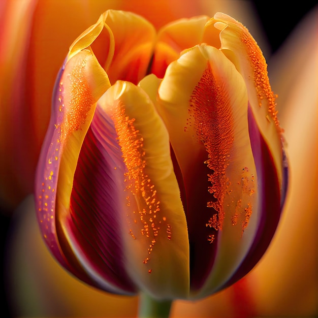 Tulip Flower Macro Tulip Blossom Red Tulip Closeup Illustrazione astratta dell'intelligenza artificiale generativa