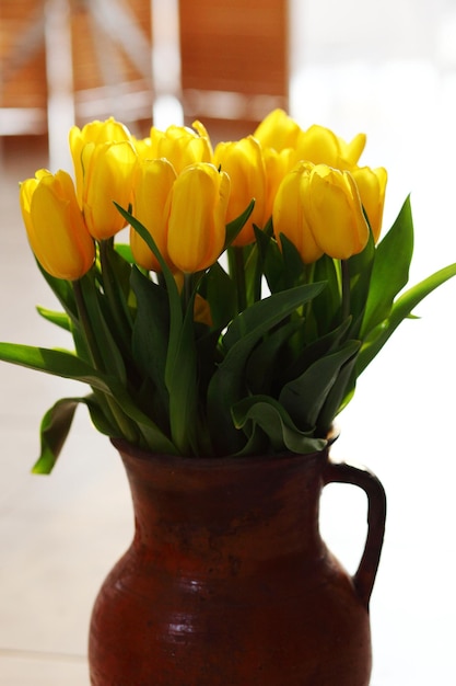 Tulipani gialli a fioritura primaverile