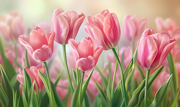Tulipani rossi primavera sfondo bokeh colorato