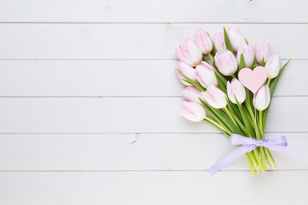 Tulipano rosa pastello di colore sul bianco isolato. Sfondo di Pasqua.