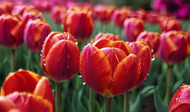 Tulipi un campo di fiori di tulipano in fiore