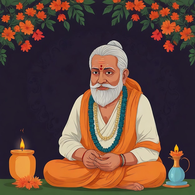 Tulsidas Jayanti illustrazione piatta