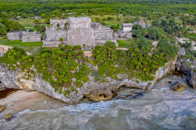Tulum maya rovina il panorama della vista aerea