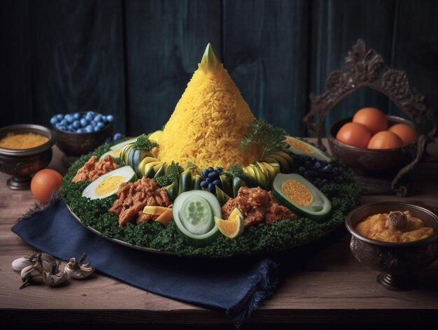 Tumpeng un piatto tradizionale dall'Indonesia