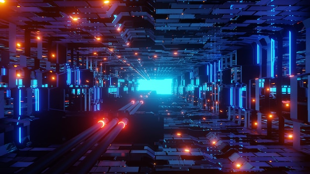 Tunnel di fantascienza futuristico