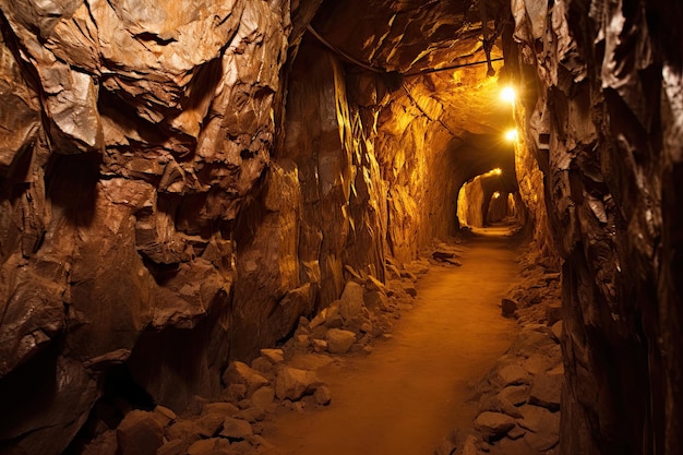 Tunnel di una miniera d'oro deserta