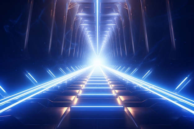 Tunnel futuristico con illuminazione