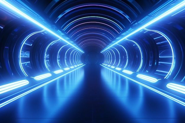 Tunnel futuristico con illuminazione