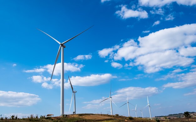 turbina eolica e cielo blu