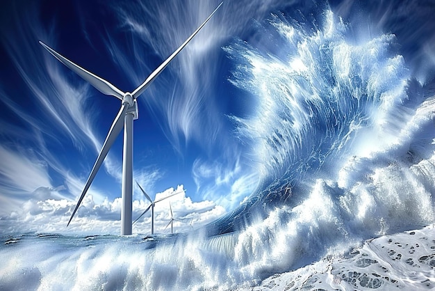 Turbine eoliche installate in mare per fornire energia sostenibile