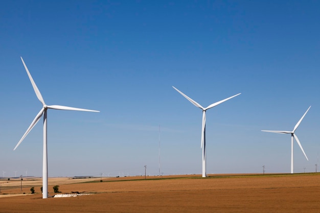 Turbine eoliche nel mezzo di un campo di grano