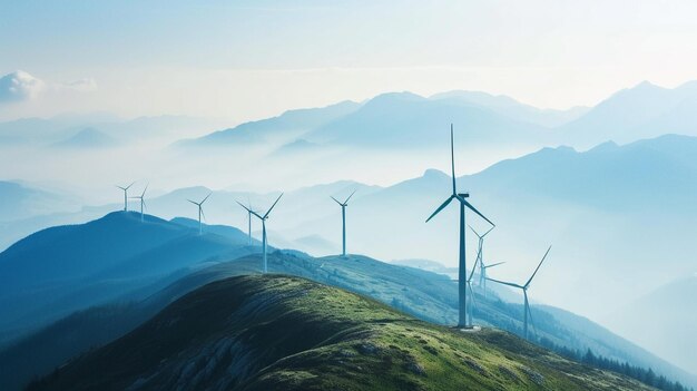 turbine eoliche su una montagna