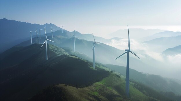 turbine eoliche su una montagna