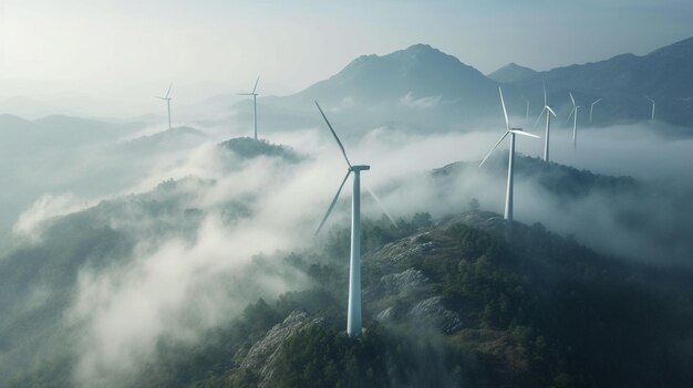 turbine eoliche su una montagna