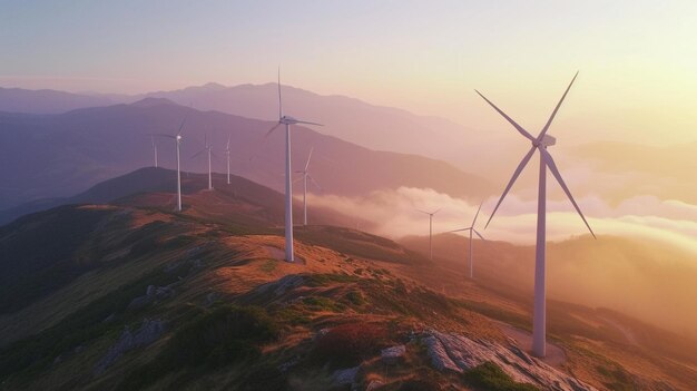 turbine eoliche su una montagna