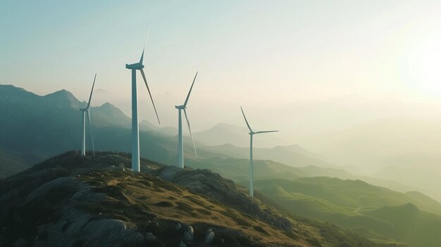 turbine eoliche su una montagna