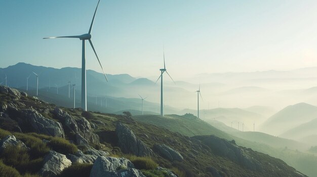 turbine eoliche su una montagna