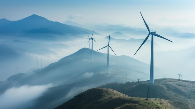 turbine eoliche su una montagna