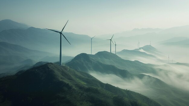 turbine eoliche su una montagna