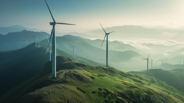 turbine eoliche su una montagna