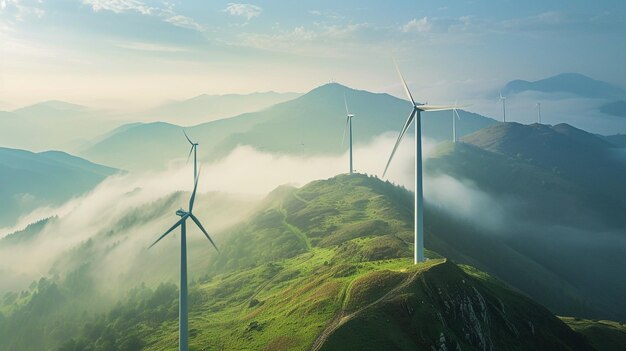 turbine eoliche su una montagna