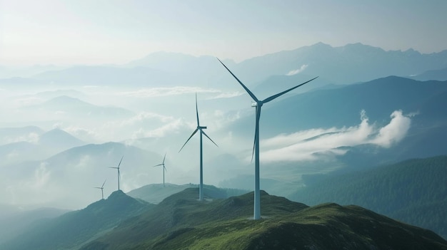 turbine eoliche su una montagna