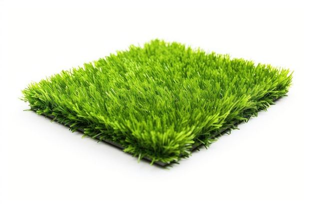 Turf artificiale su sfondo bianco