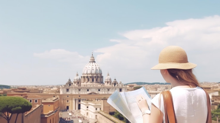 Foto turista a roma illustrazione ai generativexa