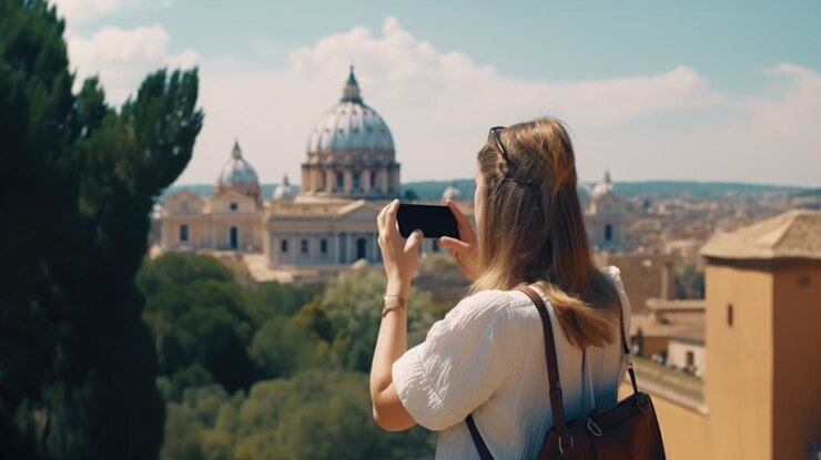 Foto turista a roma illustrazione ai generativexa