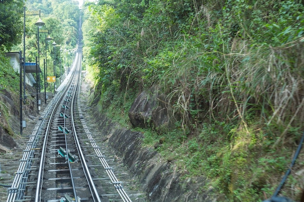 Turista della ferrovia di Penang Hill in Malesia