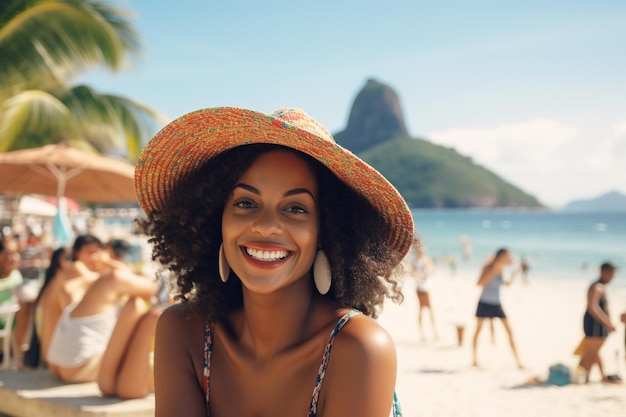 Turista donna nera di Rio de Janeiro