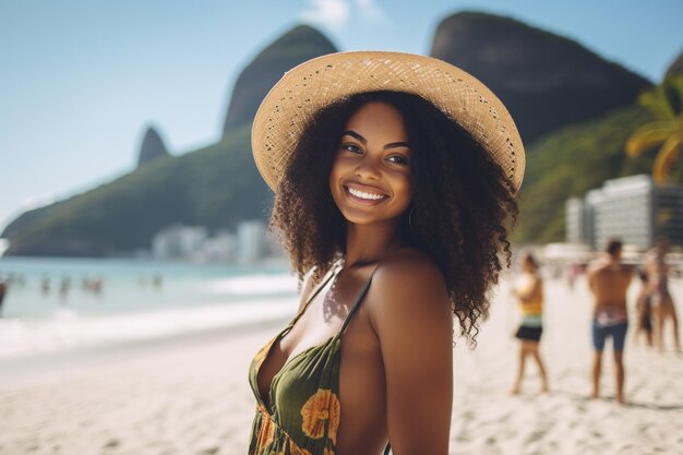 Turista donna nera di Rio de Janeiro