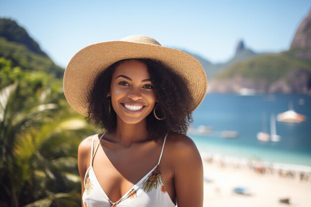 Turista donna nera di Rio de Janeiro