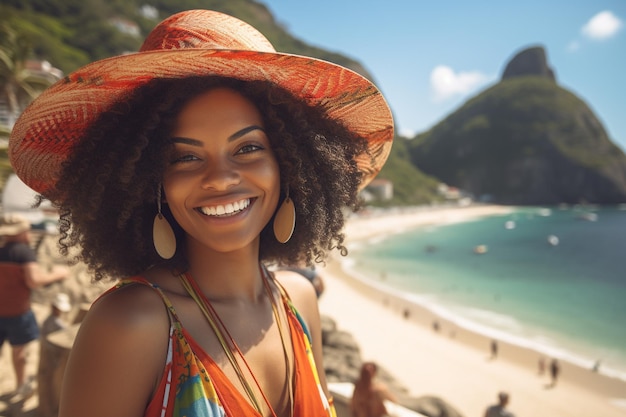 Turista donna nera di Rio de Janeiro