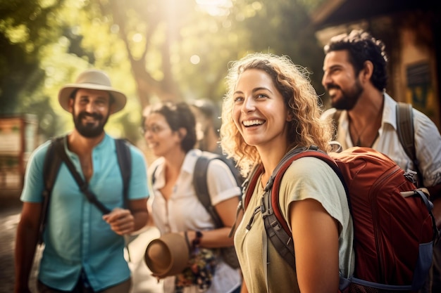 turisti che soggiornano presso le comunità locali e si impegnano nel turismo basato sulla comunità AI generativo