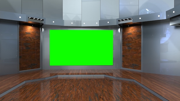 TV On Wall Virtual News Studio