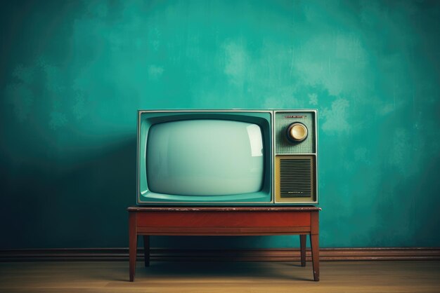 TV vintage contro il muro Stile retrò